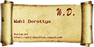 Wahl Dorottya névjegykártya